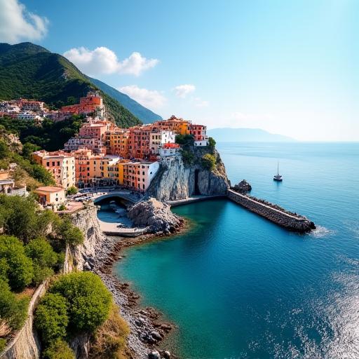 A breathtaking view of a secluded coastal village in Italy.